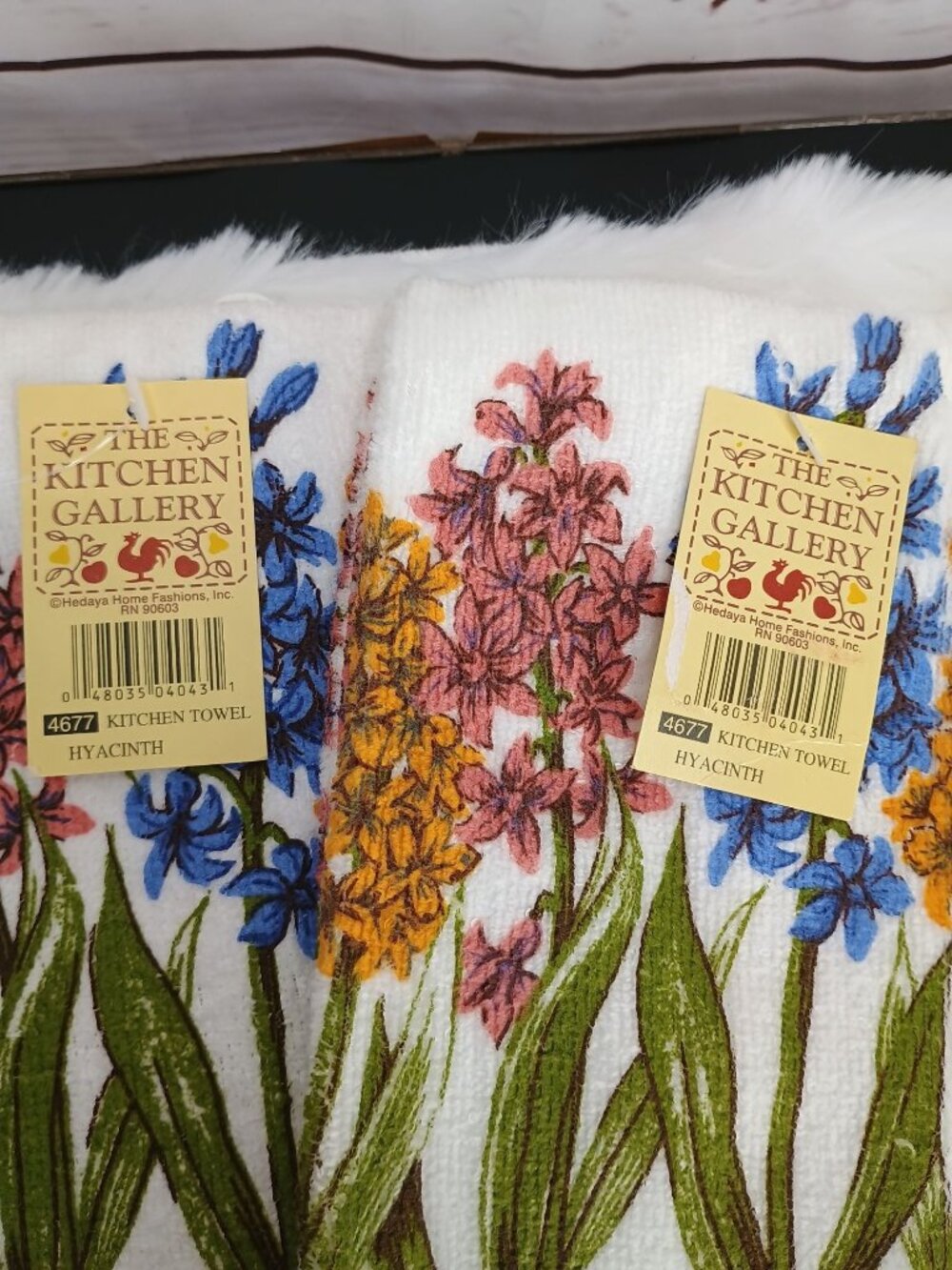 The Kitchen Gallery Hyacinth Kitchen Towel Set 2-Pack Cotton Floral Design Multi